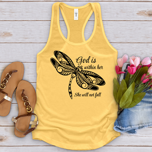 She Will Not Fall Dragonfly Tank Top