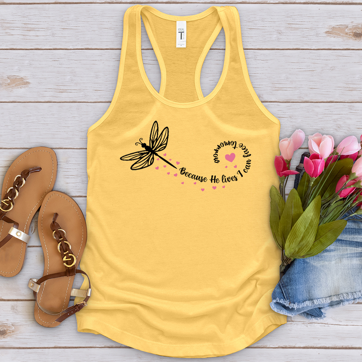 Because He Lives Dragonfly Tank Top