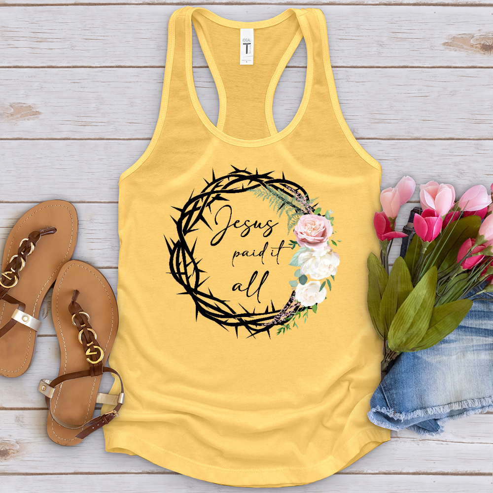 Jesus Paid It All Wreath Tank Top