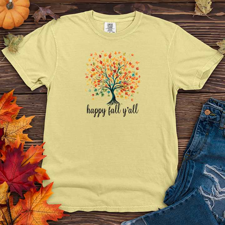 Retro Watercolor Fall Tree Heavy Cotton Comfort Colors Tee