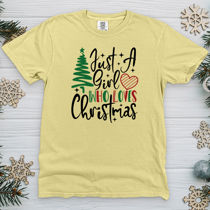 Just A Christmas Girl Heavy Cotton Comfort Colors Tee