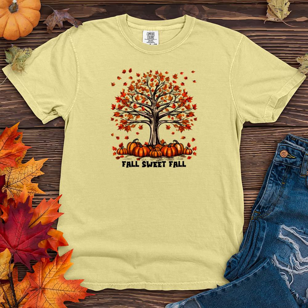Vintage Plaid Pumpkin Tree Heavy Cotton Comfort Colors Tee