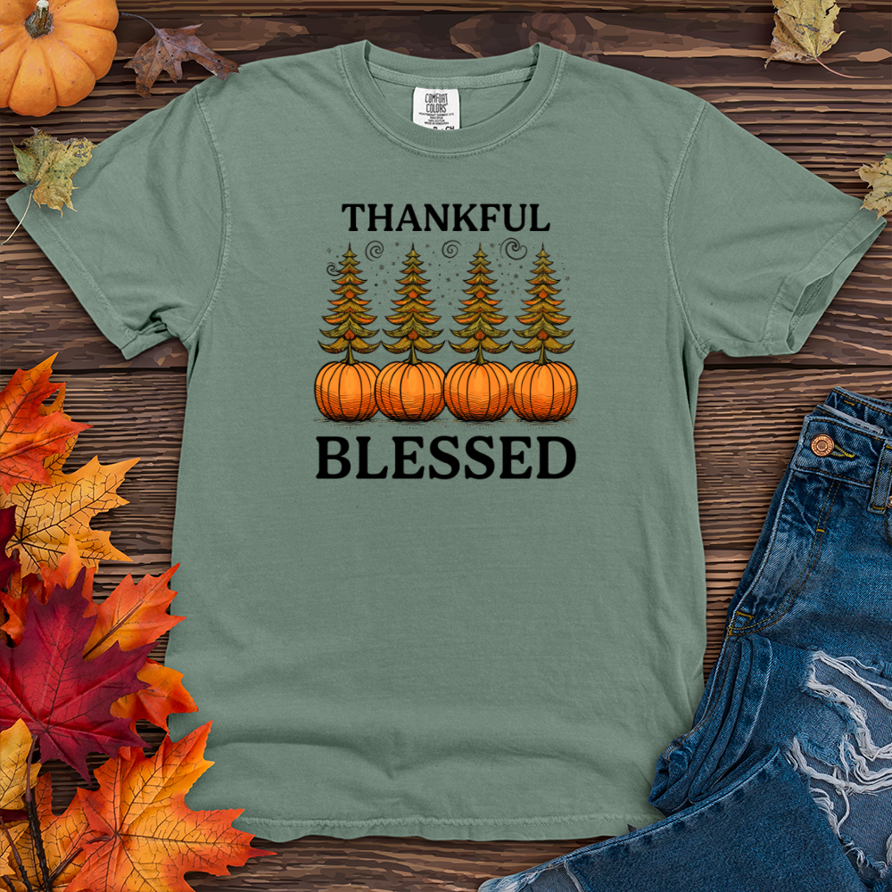 Autumn Pine Trees Heavy Cotton Comfort Colors Tee