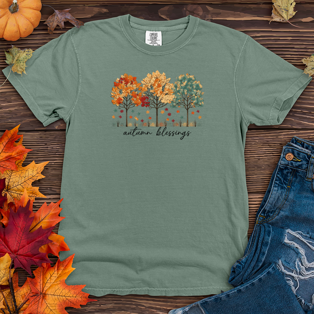 Vintage Blooming Floral Trio Sparkling Trees 01 Heavy Cotton Comfort Colors Tee