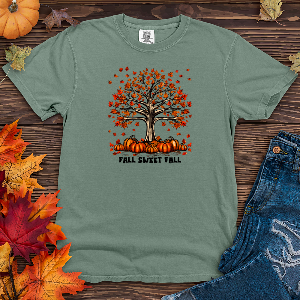 Vintage Plaid Pumpkin Tree Heavy Cotton Comfort Colors Tee