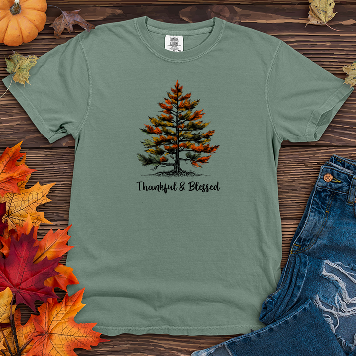 Retro Plaid Pine Tree Heavy Cotton Comfort Colors Tee