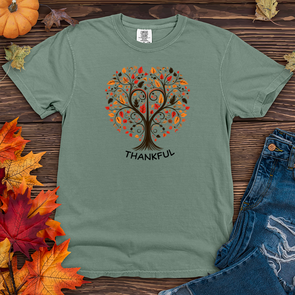 Retro Autumn Love Tree & Heart Icons Heavy Cotton Comfort Colors Tee