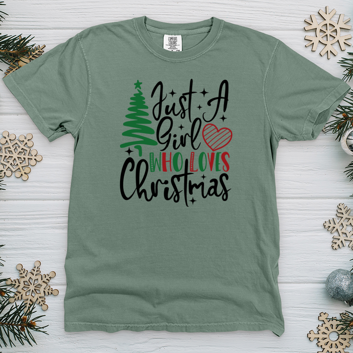 Just A Christmas Girl Heavy Cotton Comfort Colors Tee