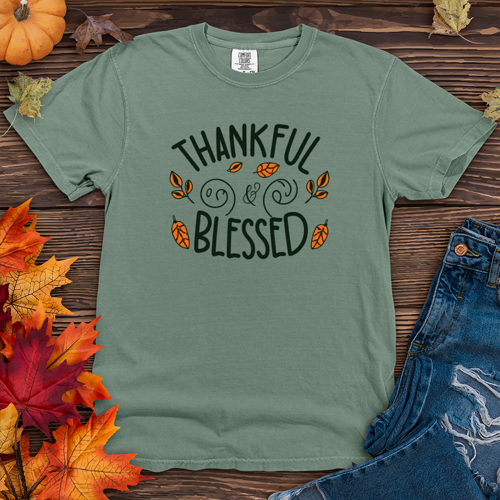 Thankful and blessed Heavy Cotton Comfort Colors Tee