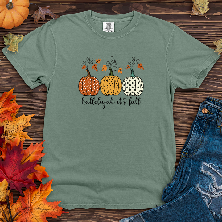 Retro Pumpkin Polka Dot Trio Heavy Cotton Comfort Colors Tee