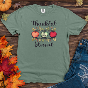 Retro Cozy Floral Trio Apples Heavy Cotton Comfort Colors Tee