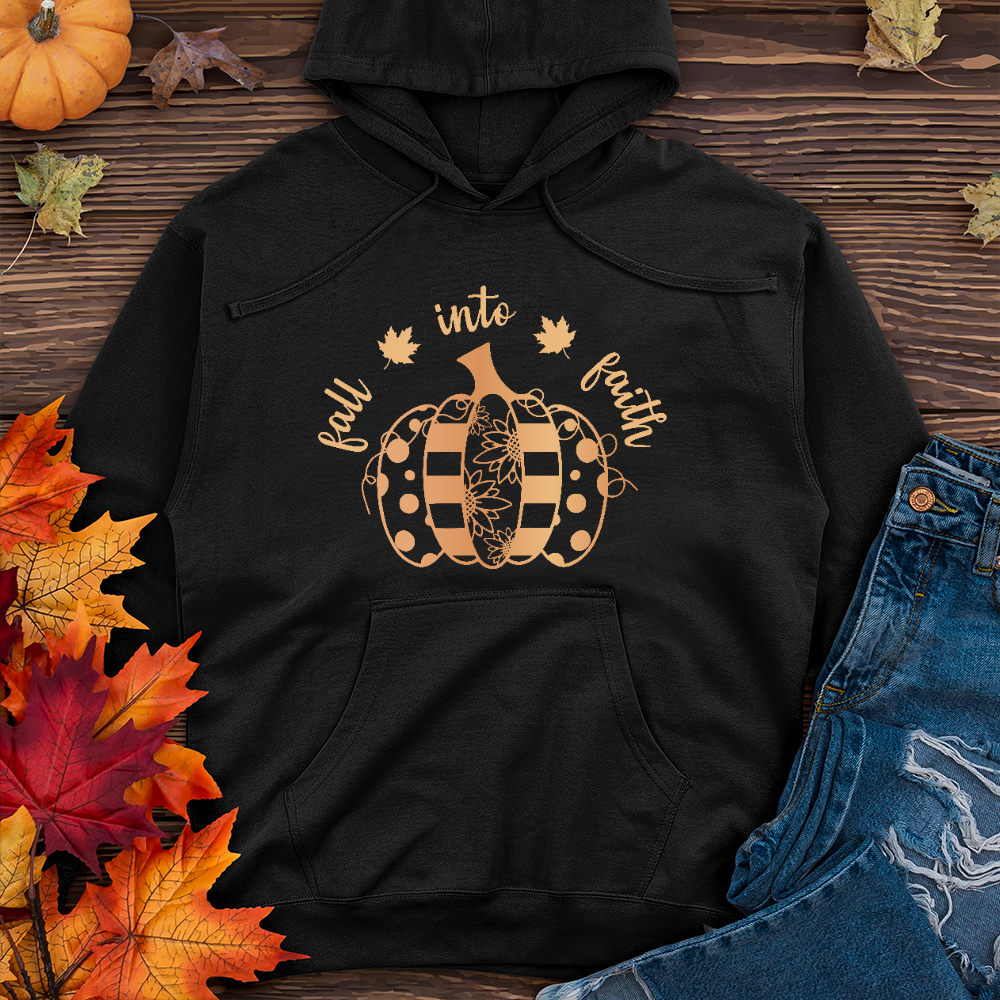 Fall into faith spotted pumpkin Midweight Hoodie