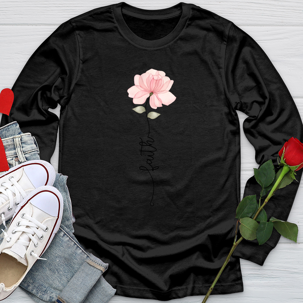 Faith Pink Rose Softstyle Long Sleeve