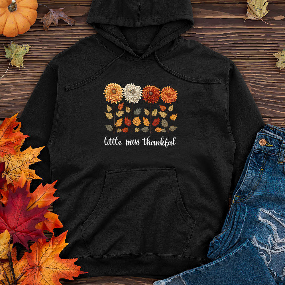 Vintage Playful Autumn Floral Trio Midweight Hooded Sweatshirt