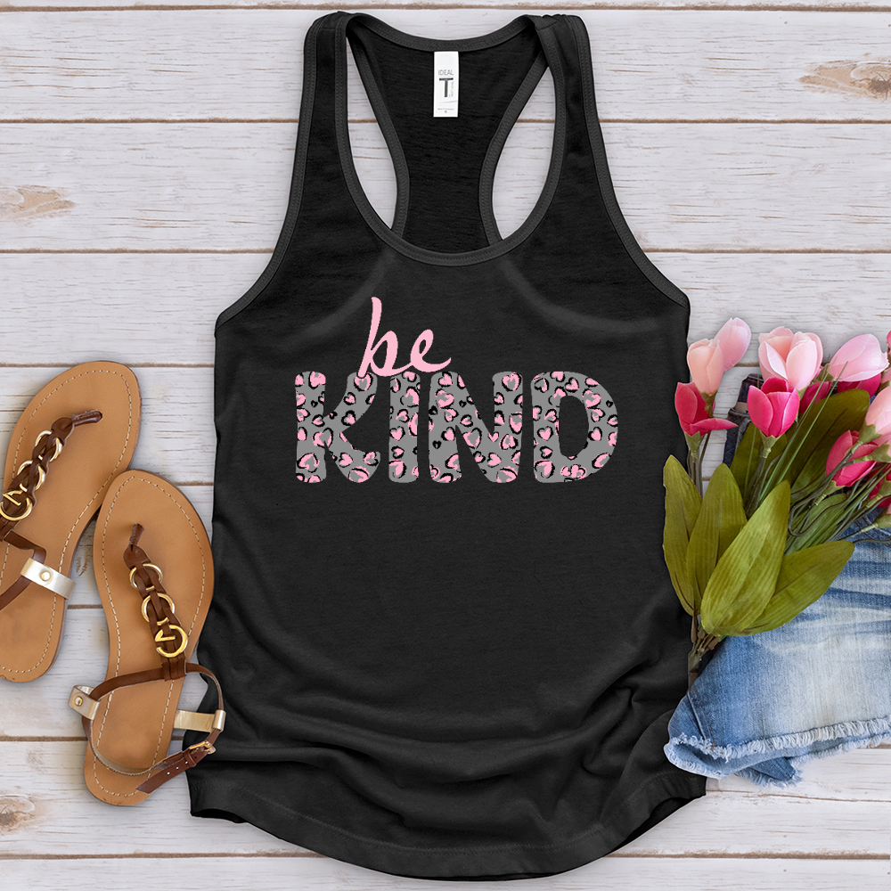 Be Kind Pink Leopard Print Tank Top