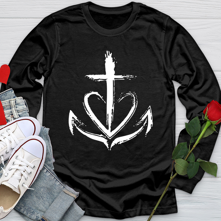 Faith is the anchor Softstyle Long Sleeve