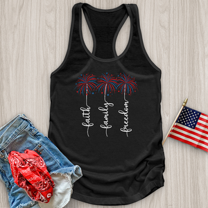 Faith Family Fireworks Art Tank Top