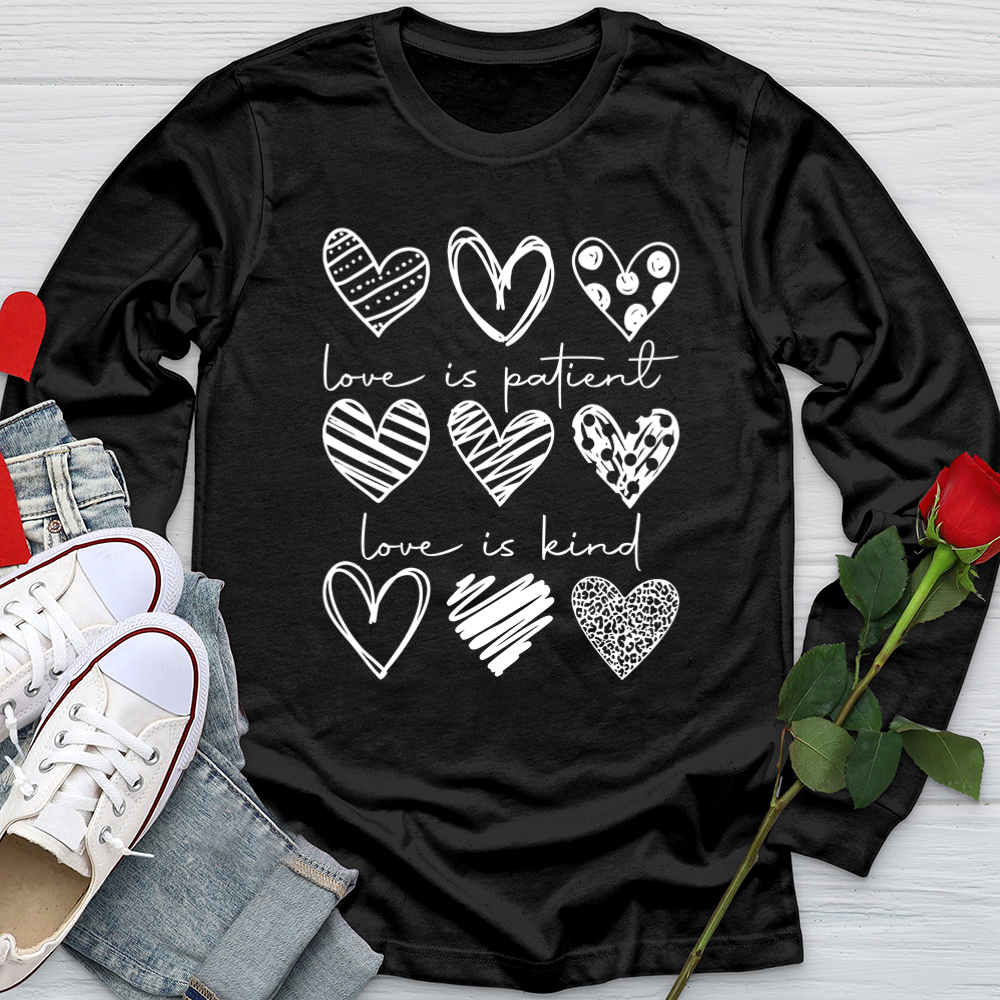 Heart Pattern Softstyle Long Sleeve