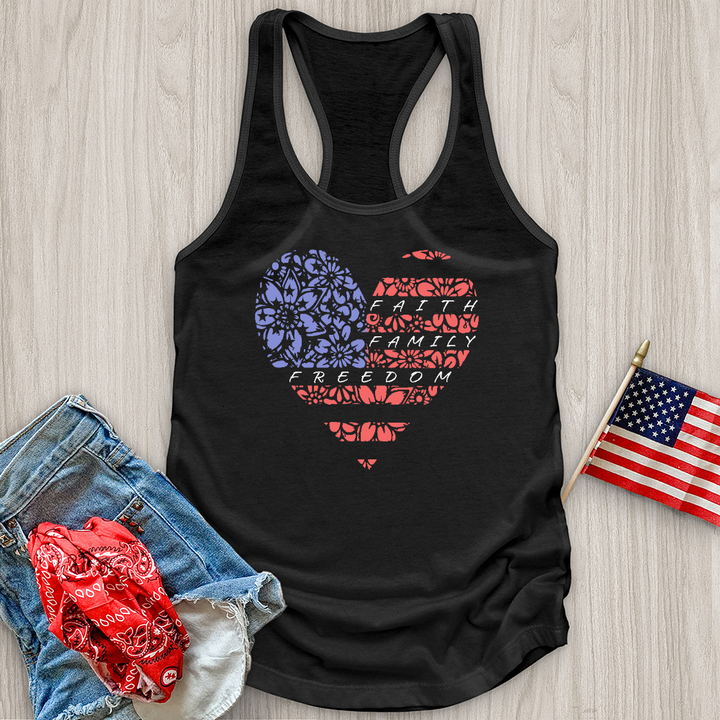 Faith Family Floral Heart Tank Top