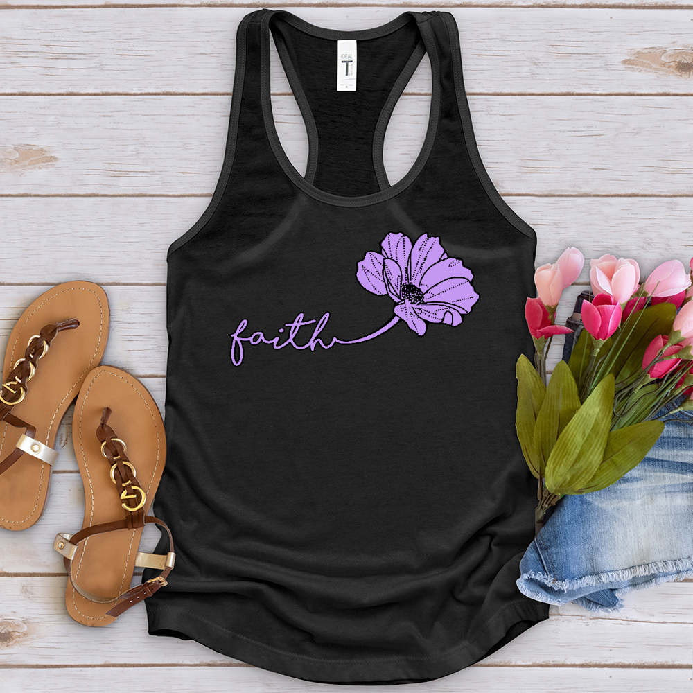 Faith Purple Flower Tank Top