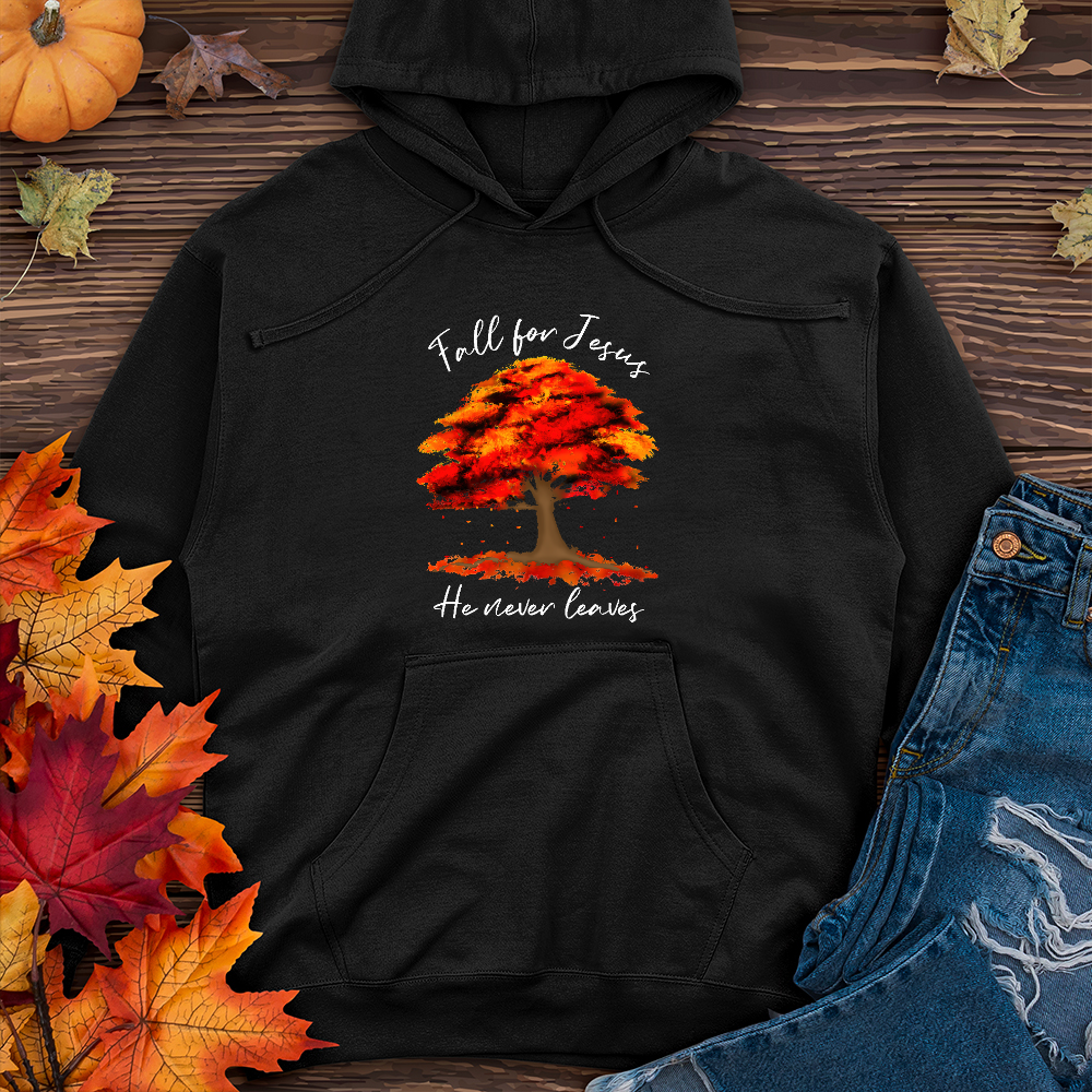 Watercolor Falling Leaves Midweight Hoodie