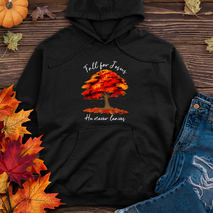 Watercolor Falling Leaves Midweight Hoodie