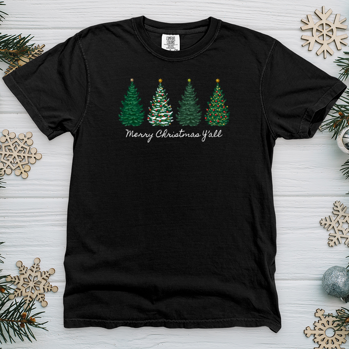 Merry Christmas Y'all Pines Heavy Cotton Comfort Colors Tee