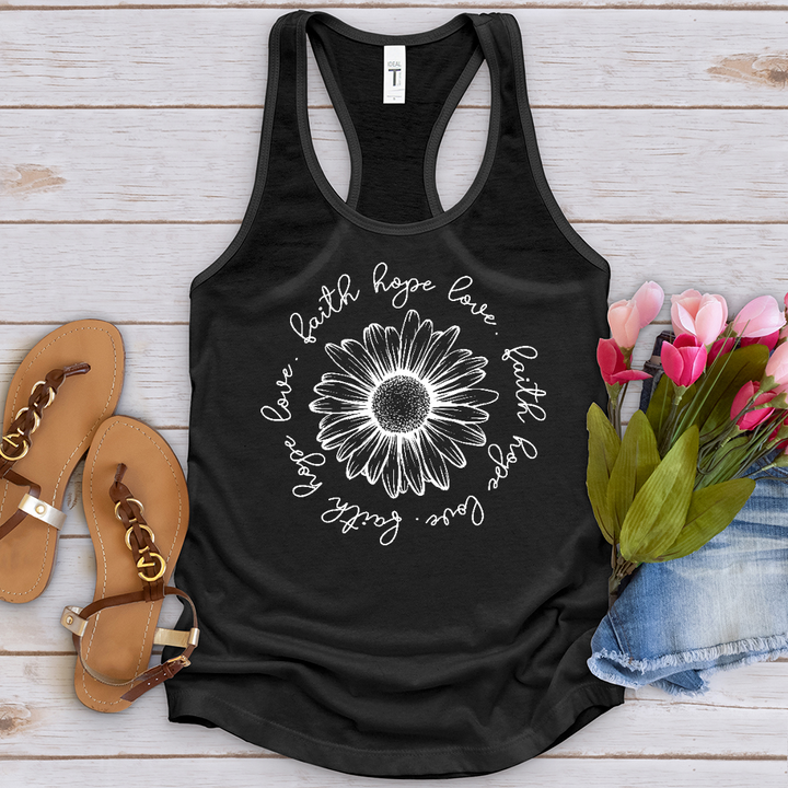 Faith Hope Love White Flower Tank Top