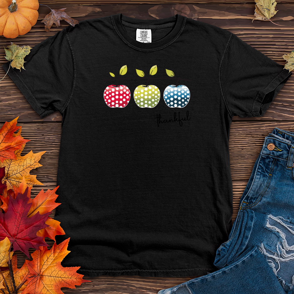 Retro Harvest Polka Dot Trio Apples Heavy Cotton Comfort Colors Tee