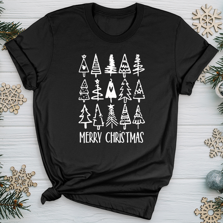 Merry Christmas Tree Pattern Softstyle Tee