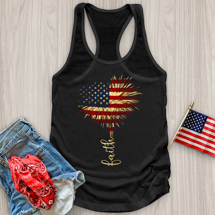 Faith Love Freedom Heart Fireworks Tank Top