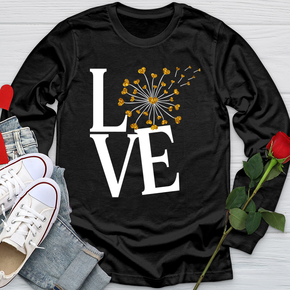 Love Gold Dandelion Hearts Softstyle Long Sleeve