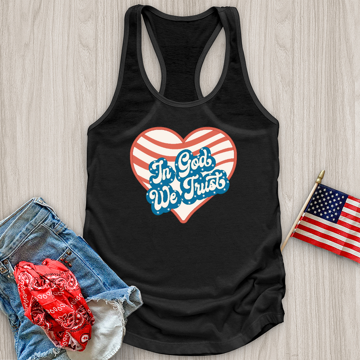 In God We Trust Wavy Heart Tank Top