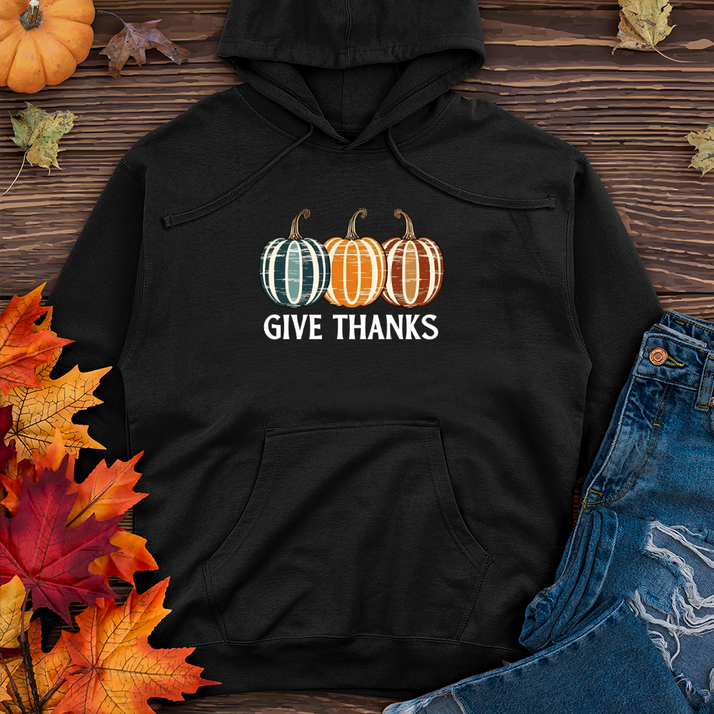 Retro Pumpkin Trio Midweight Hooded Sweatshirt