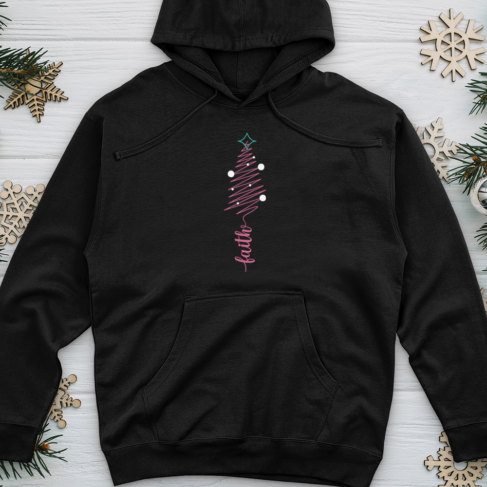 Faith Squiggly Tree Midweight Hooded Sweatshirt