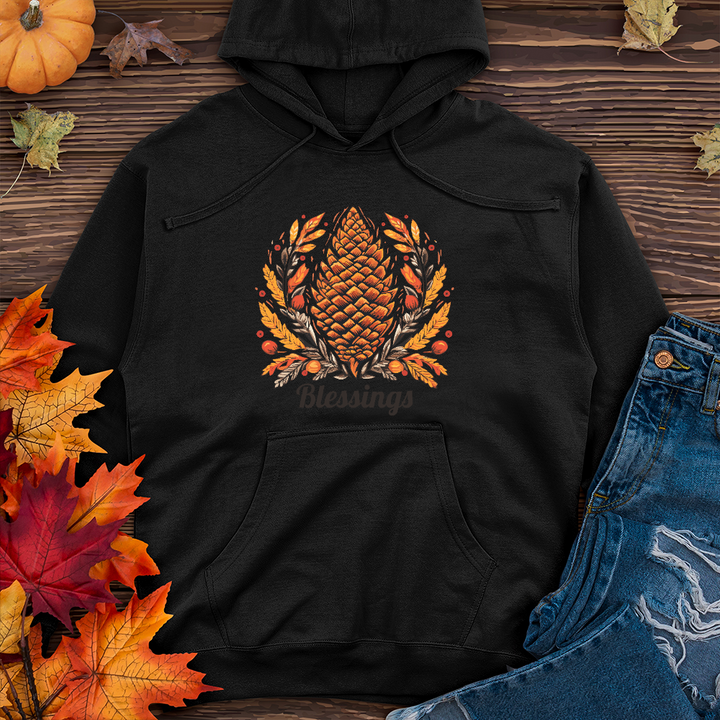 Herringbone Pinecone Blessings Midweight Hoodie