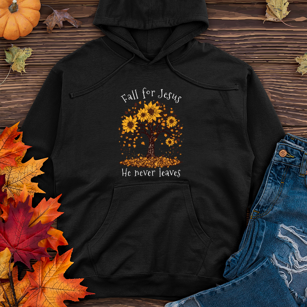 Sunflower Tree Falling Leaves Midweight Hoodie