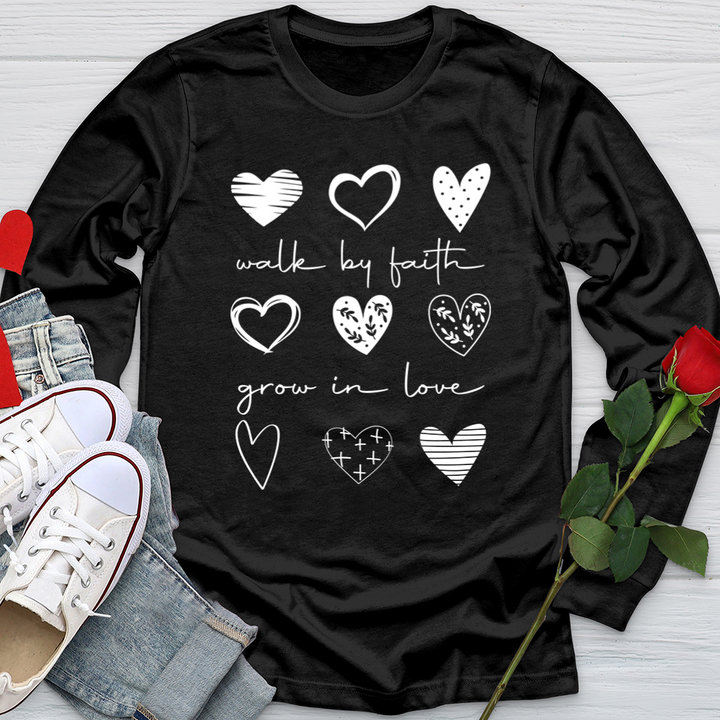 Walk By Faith Grow In Love Softstyle Long Sleeve