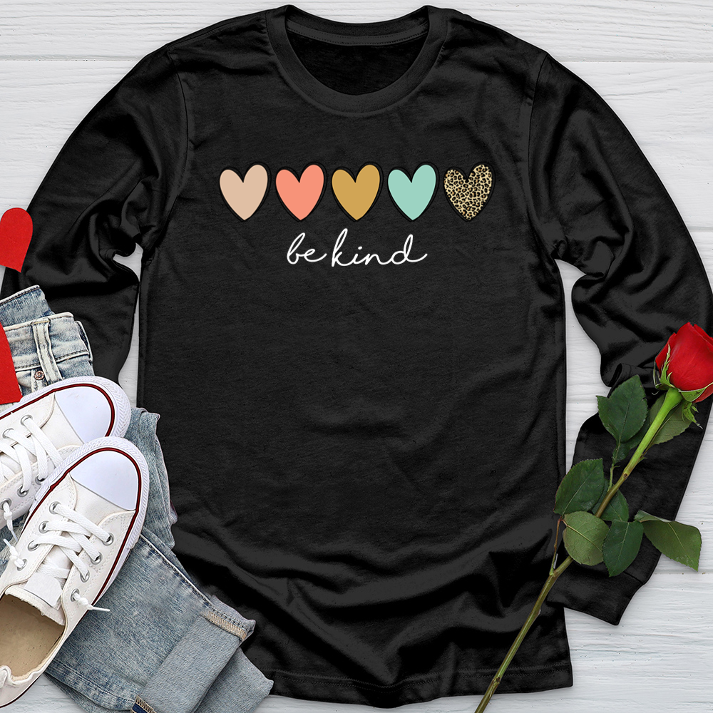 Be Kind Hearts Softstyle Long Sleeve
