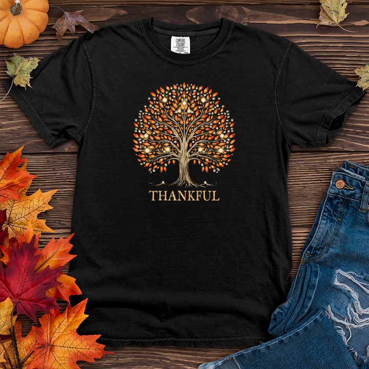 Retro Bonfire Sparkle Fall Themes Tree Heavy Cotton Comfort Colors Tee