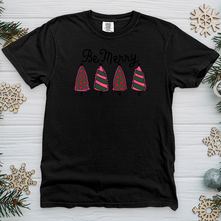 Pink Be Merry Trees Heavy Cotton Comfort Colors Tee