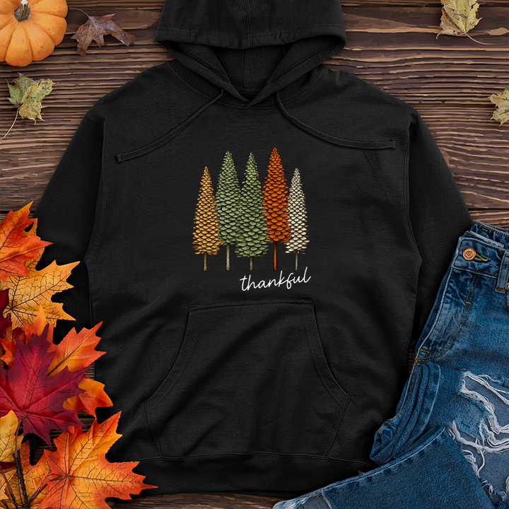 Retro Classic Trio Pine Trees Midweight Hooded Sweatshirt