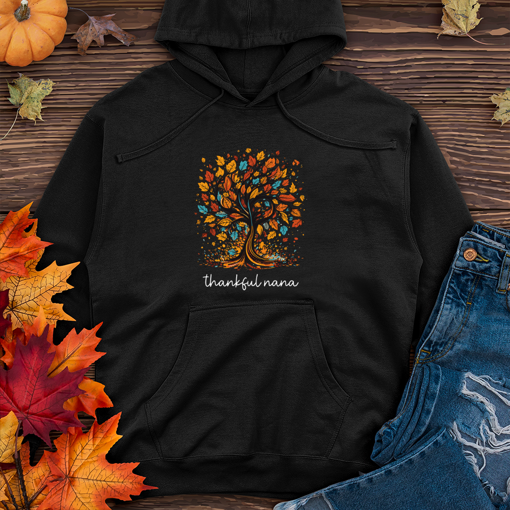 Vintage Paisley Fall Tree Midweight Hooded Sweatshirt