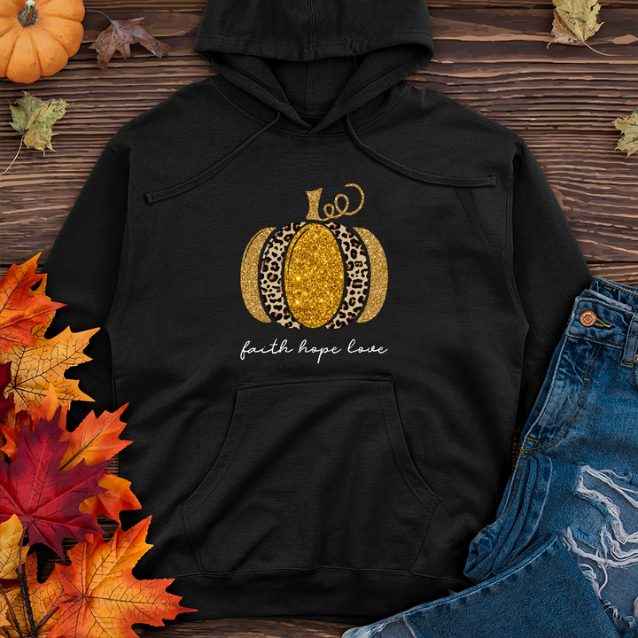 Faith Hope Love Leopard Pumpkin Midweight Hoodie