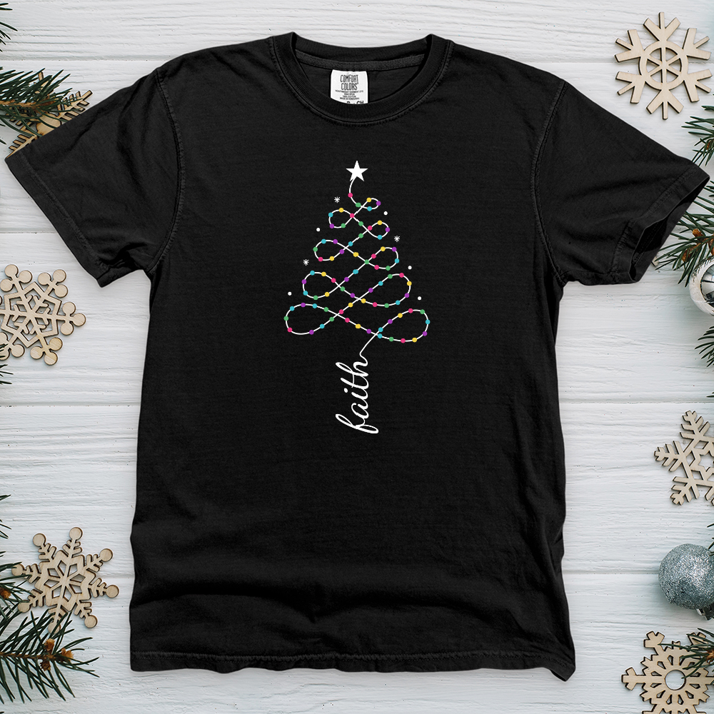 Faith Lights Tree Heavy Cotton Comfort Colors Tee