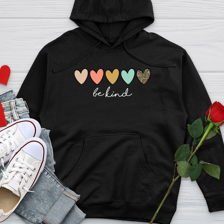 Be Kind Hearts Midweight Hooded Sweatshirt