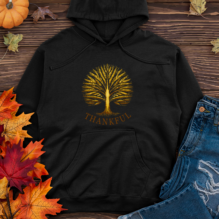 Vintage Harvest Festival Fall Themes Tree Midweight Hooded Sweatshirt