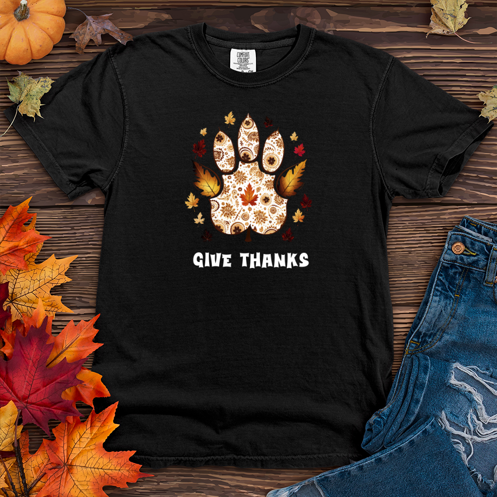 Vintage Paisley Paw Prints Heavy Cotton Comfort Colors Tee