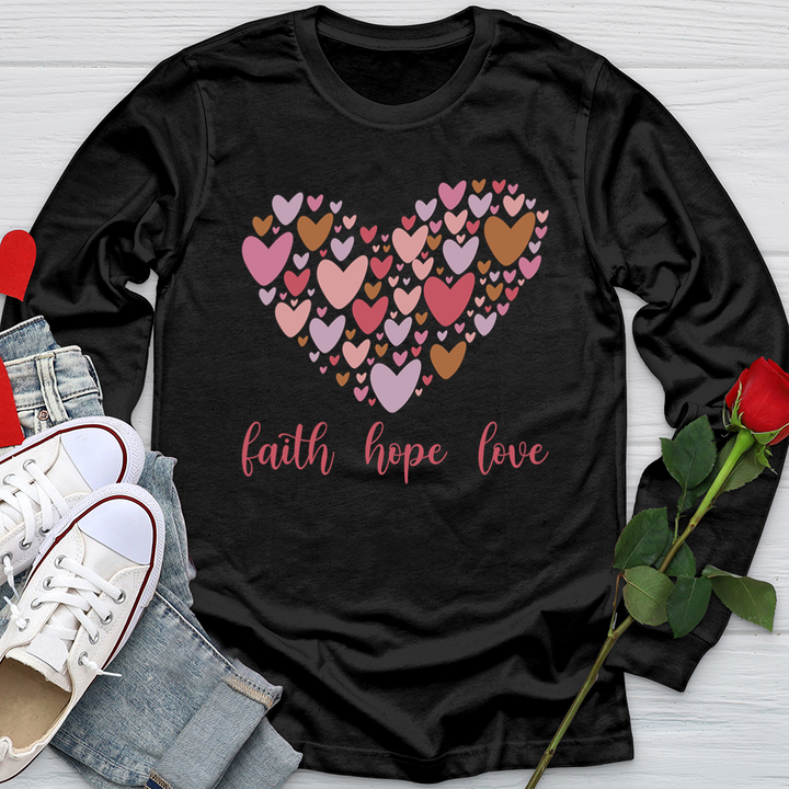 Faith Hope Love In Heart Softstyle Long Sleeve