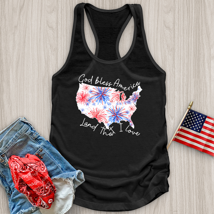 God Bless Fireworks Variation W Tank Top